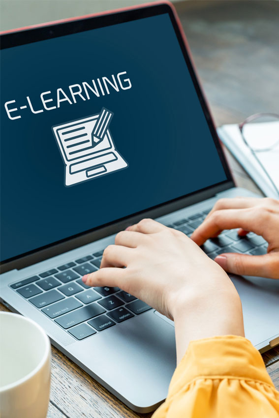 Un écran d'ordinateur avec dessin e-learning